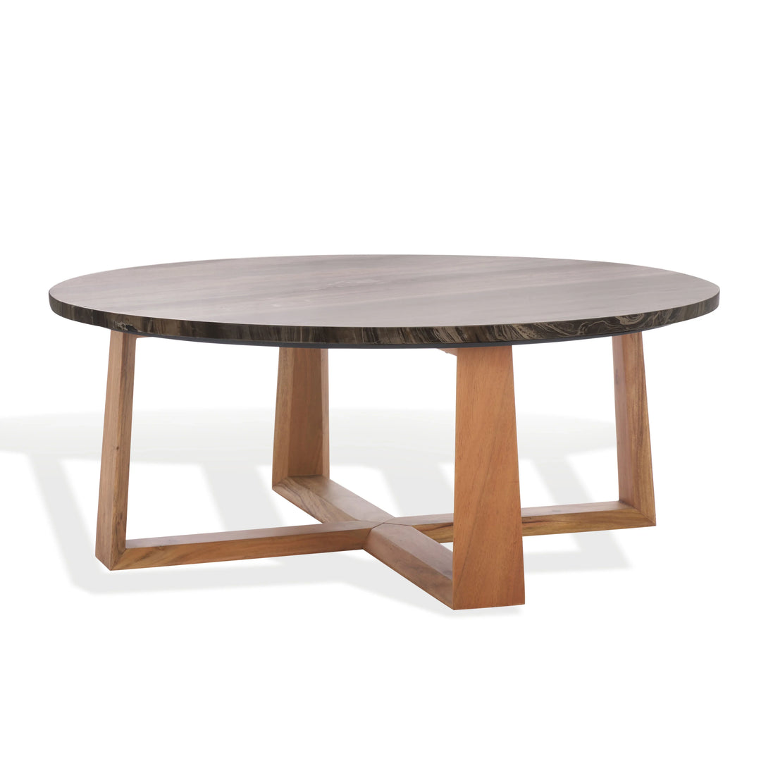 Trenton Round Marble Top Coffee Table - AmericanHomeFurniture