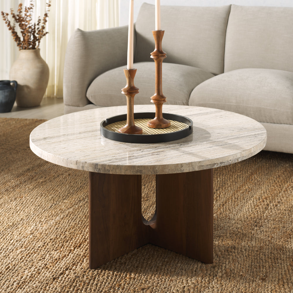 American Home Furniture Safavieh Couture Shayna Travertine Coffee Table