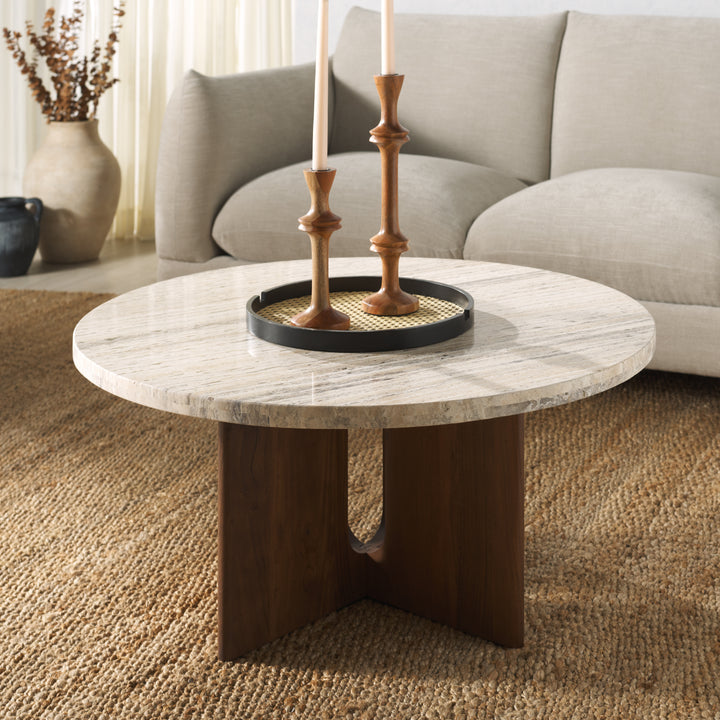 American Home Furniture Safavieh Couture Shayna Travertine Coffee Table