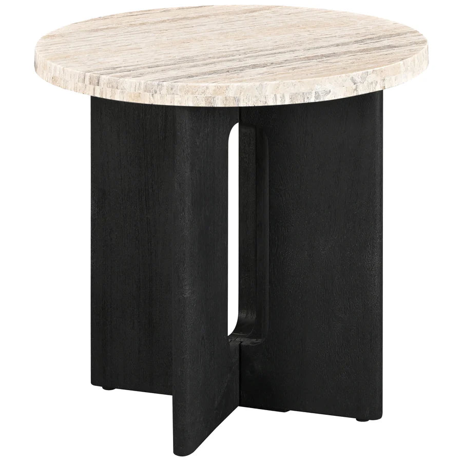Shayna Travertine Accent Table