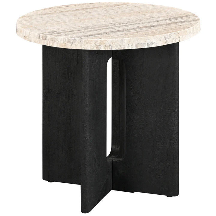 Shayna Travertine Accent Table