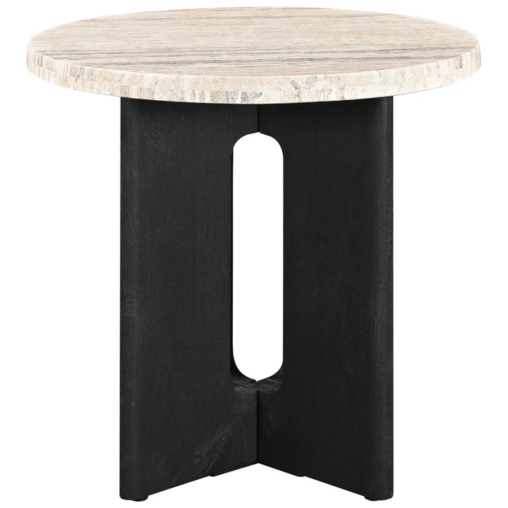 Shayna Travertine Accent Table
