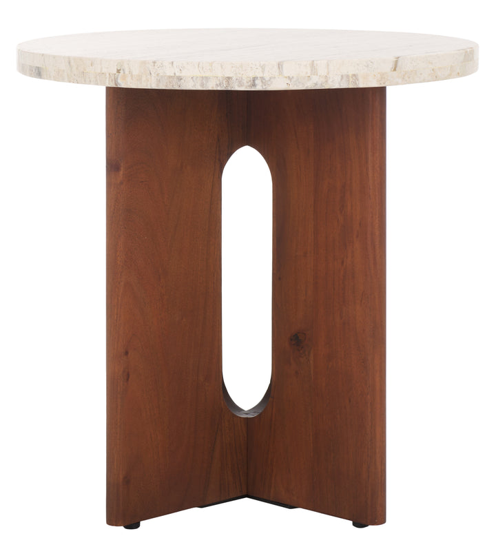 American Home Furniture Safavieh Couture Shayna Travertine Accent Table