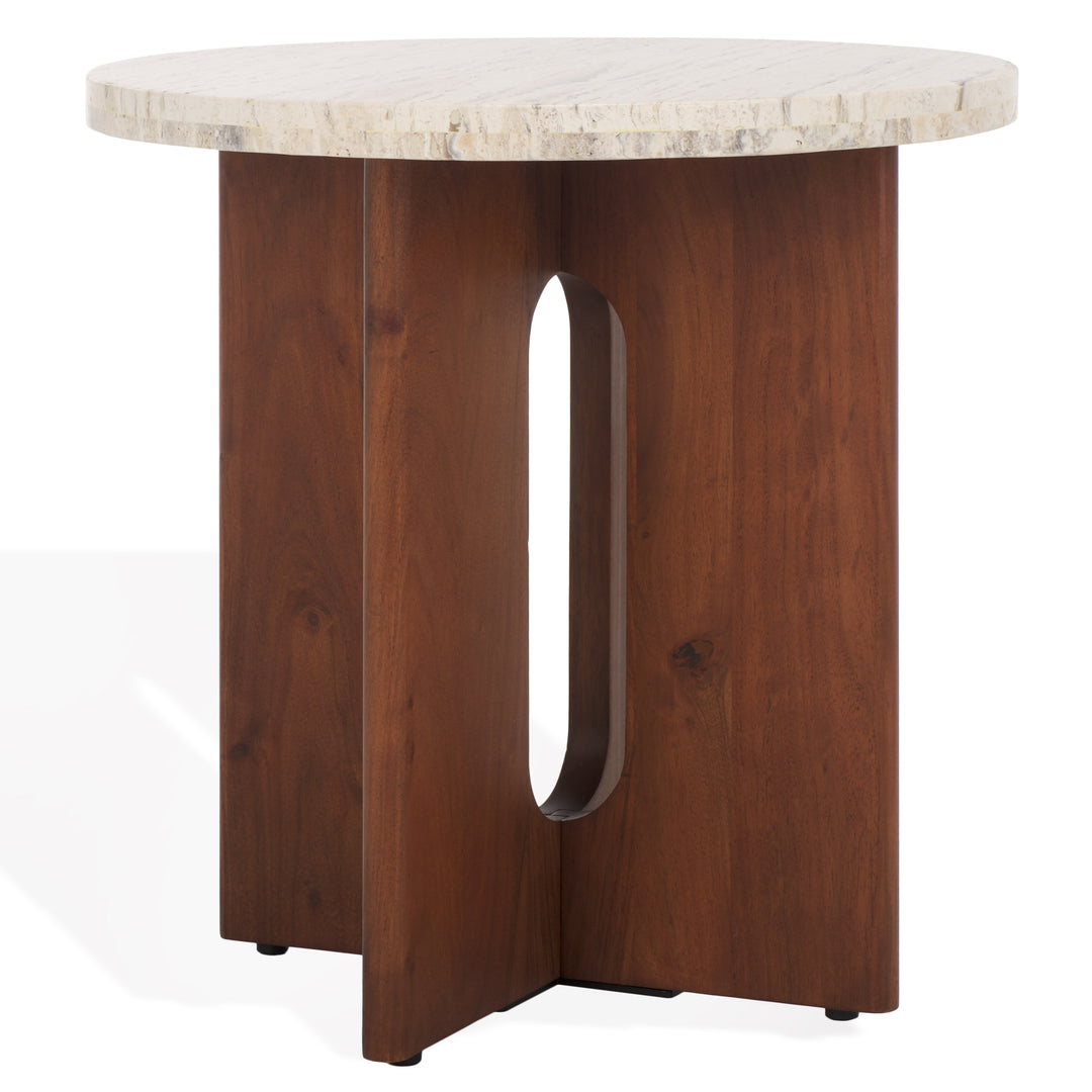 American Home Furniture Safavieh Couture Shayna Travertine Accent Table