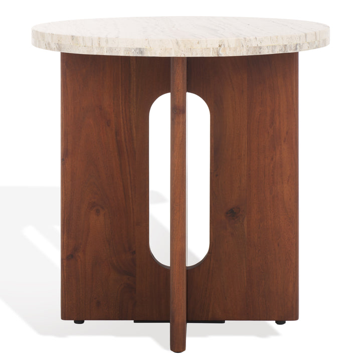 American Home Furniture Safavieh Couture Shayna Travertine Accent Table