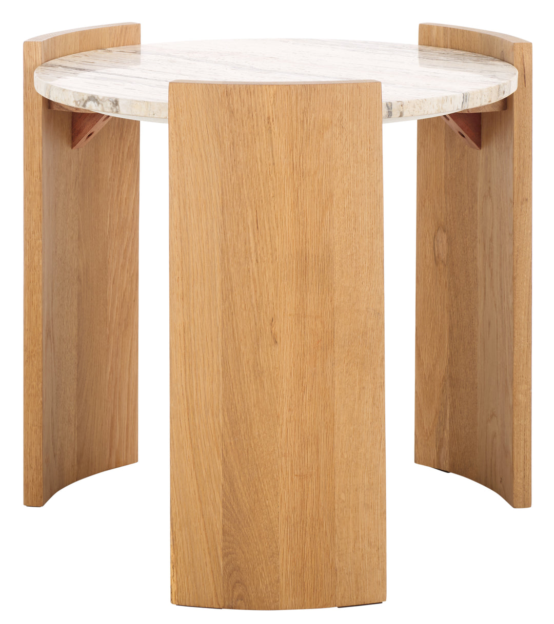 American Home Furniture Safavieh Couture Damarcus Travertine Top Accent Table