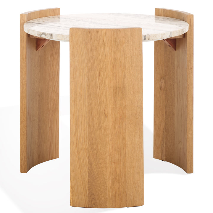 American Home Furniture Safavieh Couture Damarcus Travertine Top Accent Table