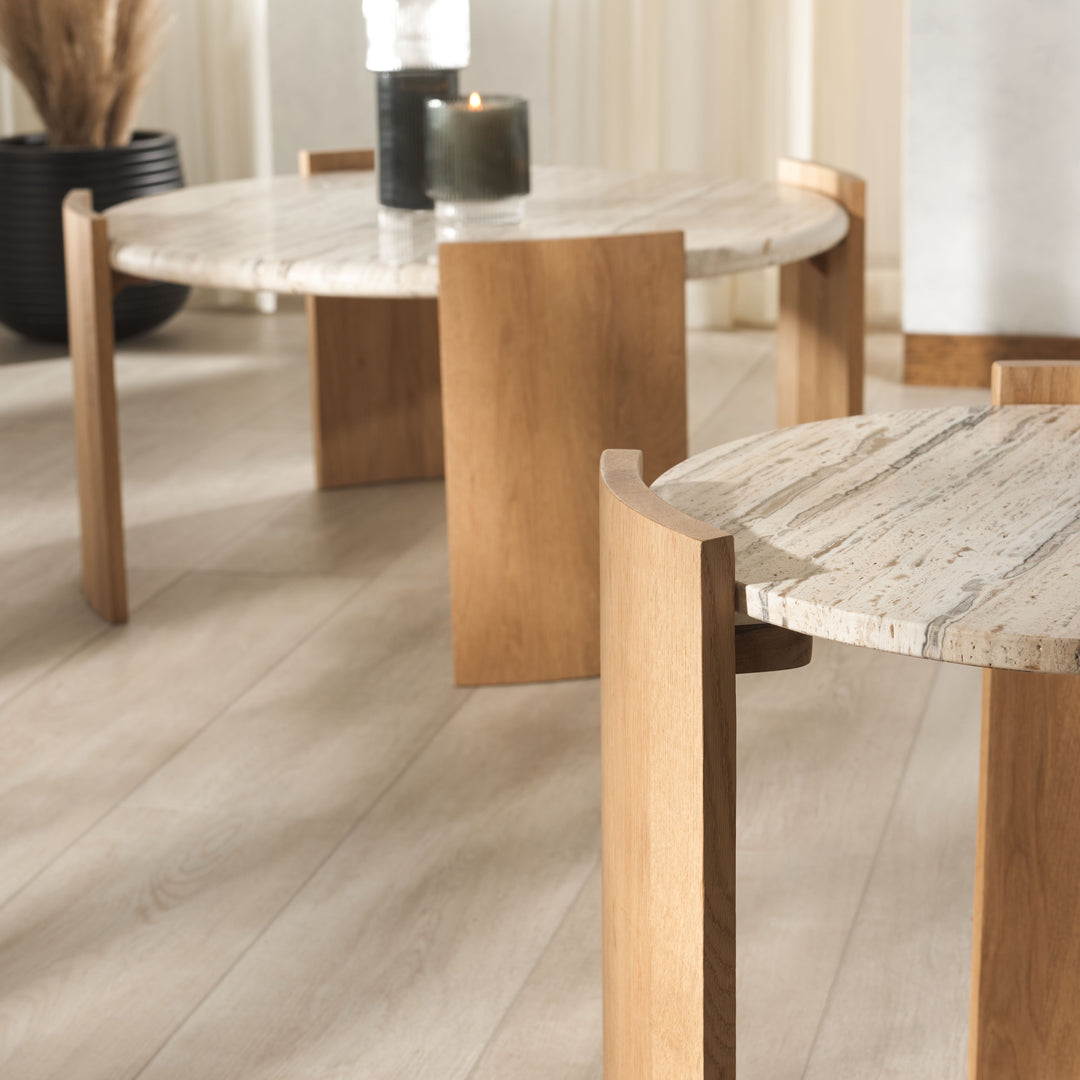 American Home Furniture Safavieh Couture Damarcus Travertine Top Accent Table