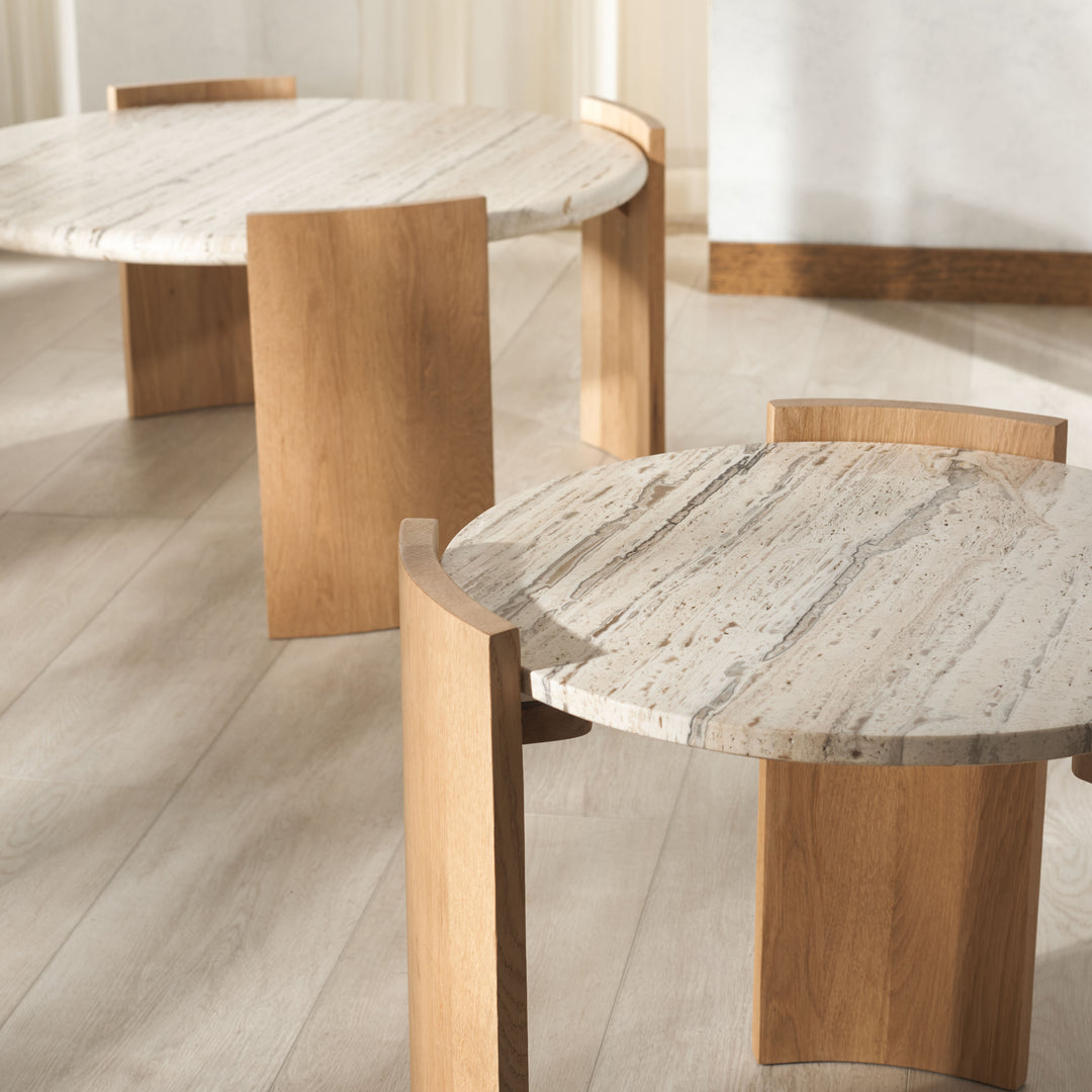 American Home Furniture Safavieh Couture Damarcus Travertine Top Accent Table