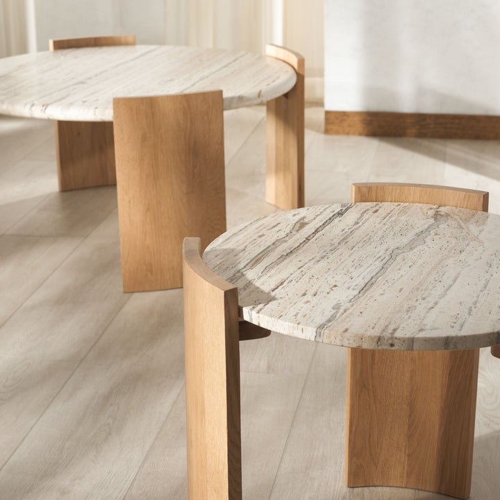 American Home Furniture Safavieh Couture Damarcus Travertine Top Accent Table