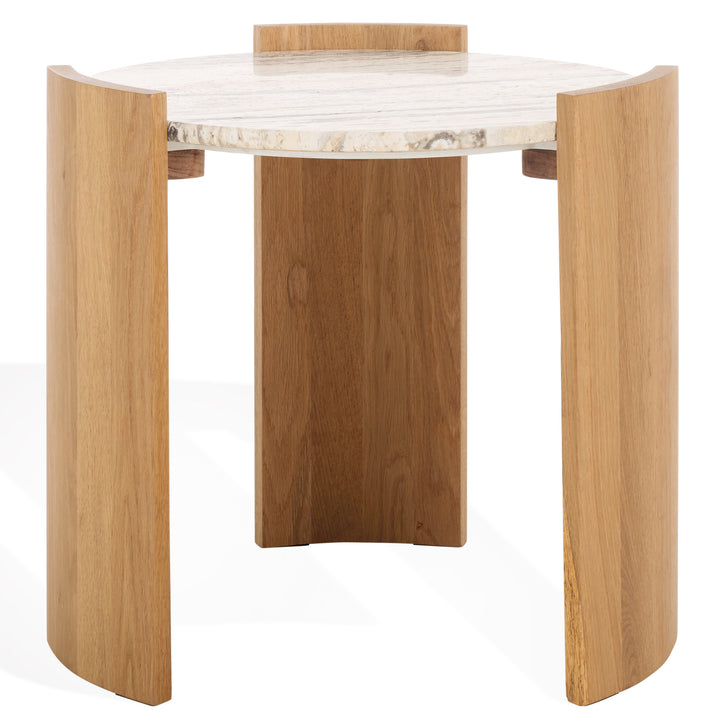 American Home Furniture Safavieh Couture Damarcus Travertine Top Accent Table