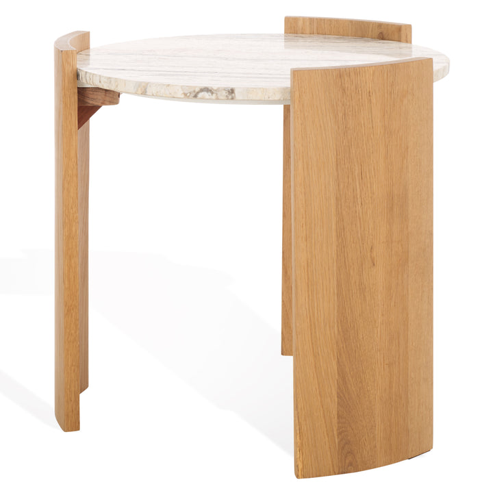 American Home Furniture Safavieh Couture Damarcus Travertine Top Accent Table