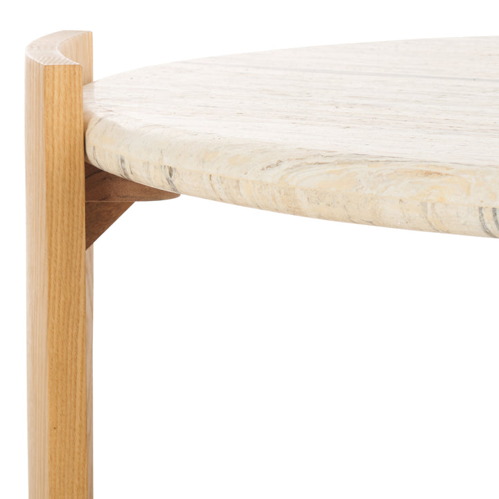 American Home Furniture Safavieh Couture Damarcus Travertine Top Coffee Table