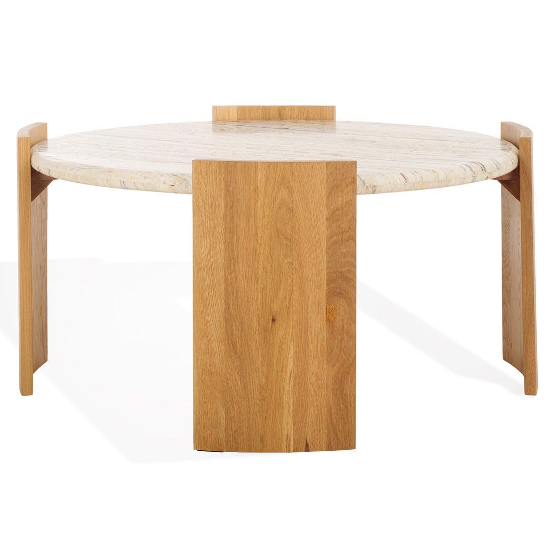 American Home Furniture Safavieh Couture Damarcus Travertine Top Coffee Table