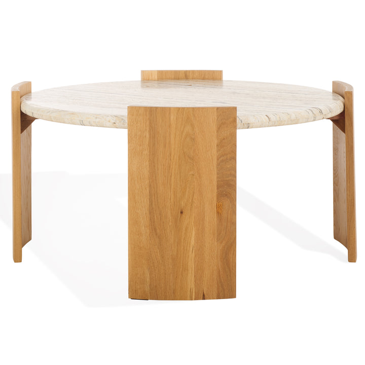 American Home Furniture Safavieh Couture Damarcus Travertine Top Coffee Table