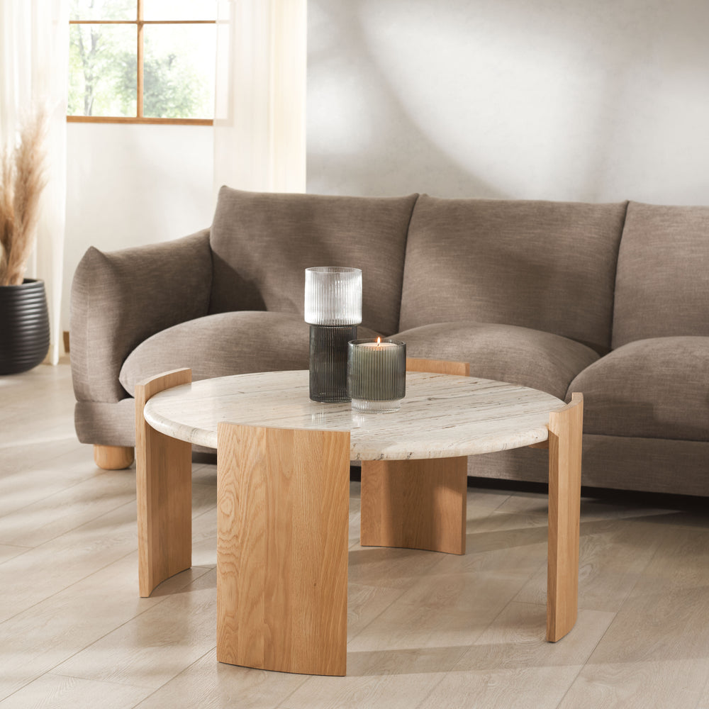 American Home Furniture Safavieh Couture Damarcus Travertine Top Coffee Table