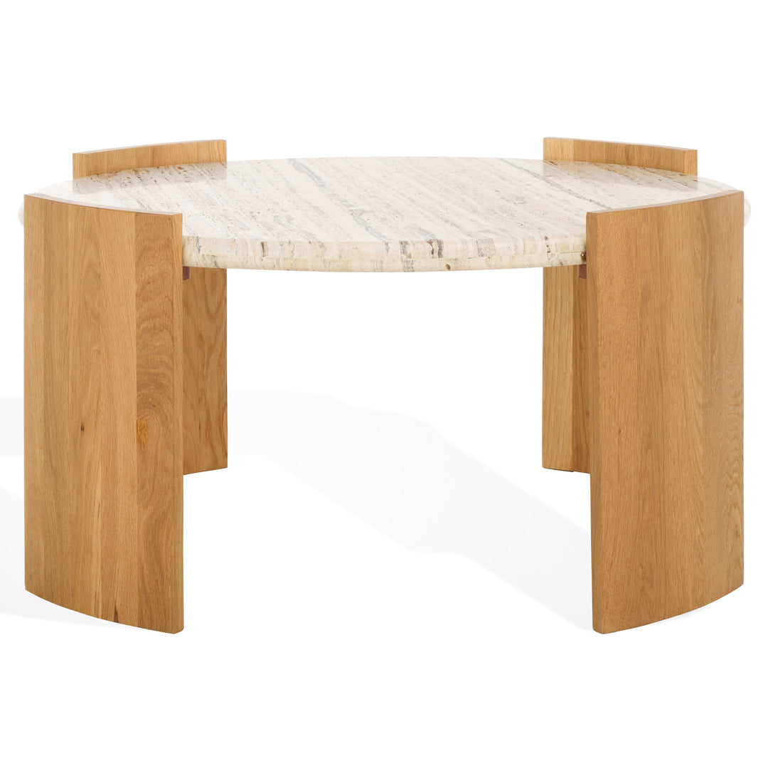 American Home Furniture Safavieh Couture Damarcus Travertine Top Coffee Table