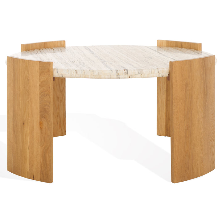 American Home Furniture Safavieh Couture Damarcus Travertine Top Coffee Table