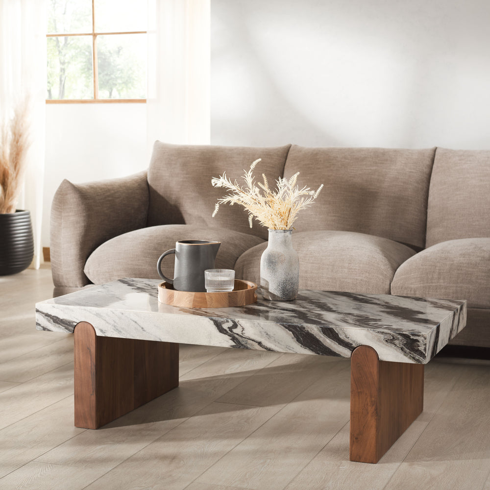 American Home Furniture Safavieh Couture Ellebeth Marble Top Coffee Table