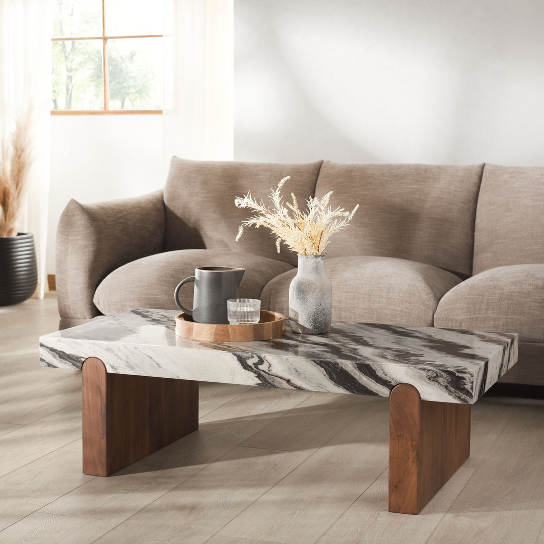 American Home Furniture Safavieh Couture Ellebeth Marble Top Coffee Table