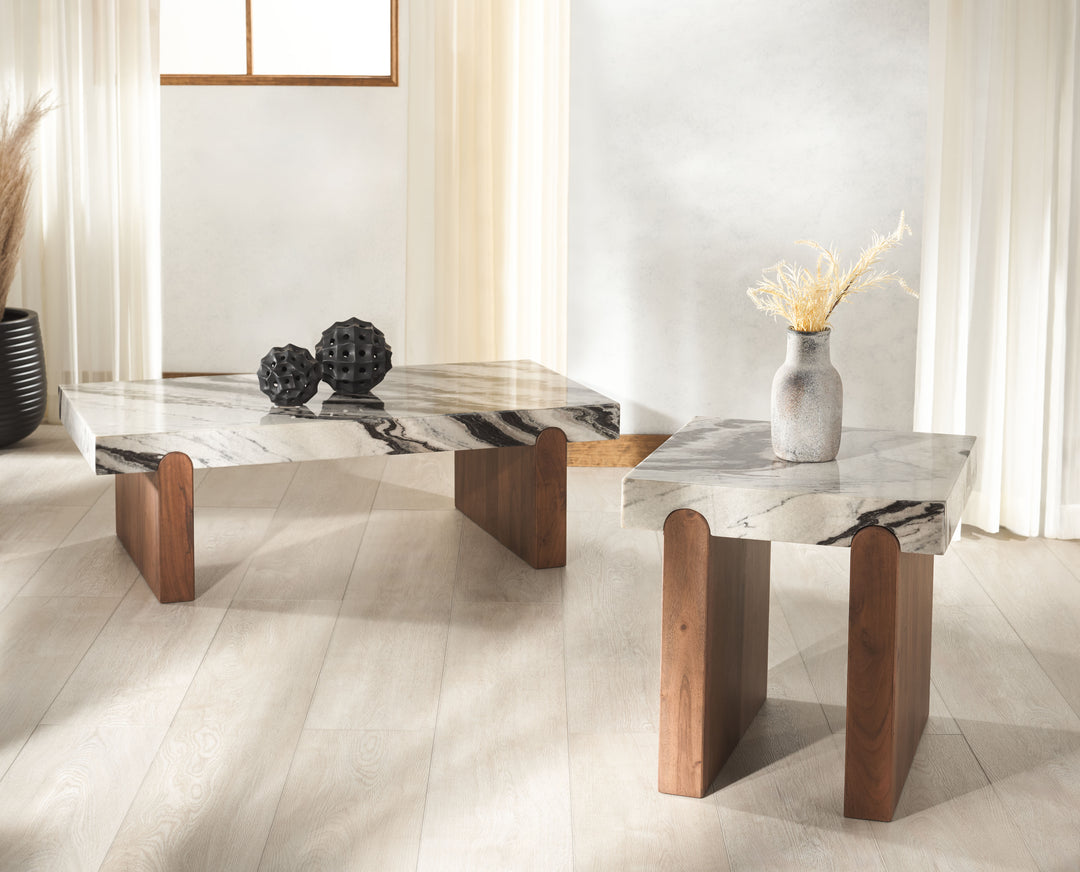 American Home Furniture Safavieh Couture Ellebeth Marble Top Accent Table