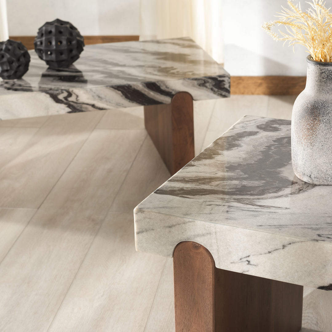 American Home Furniture Safavieh Couture Ellebeth Marble Top Accent Table