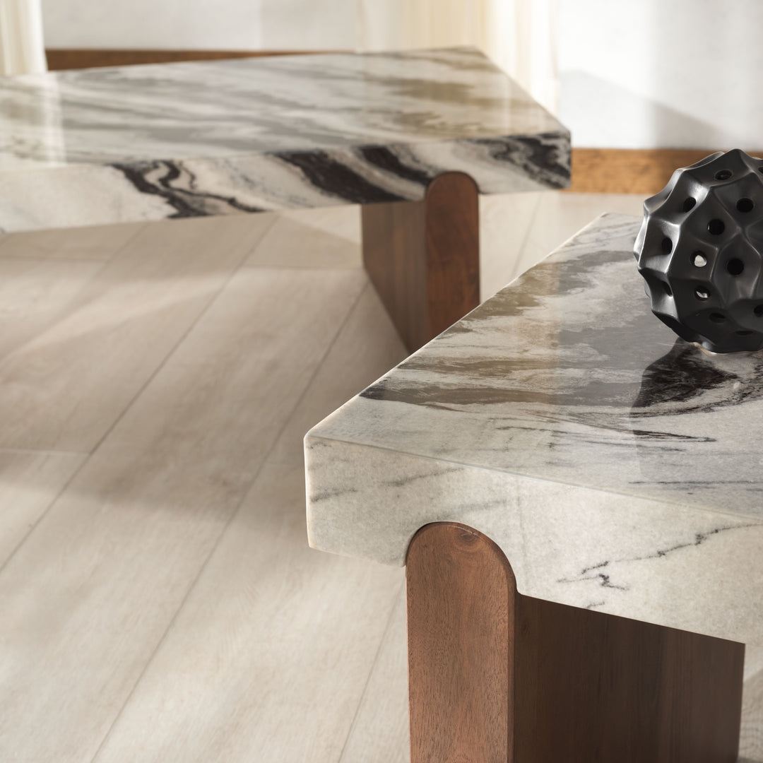 American Home Furniture Safavieh Couture Ellebeth Marble Top Accent Table