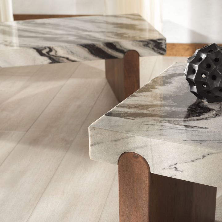 American Home Furniture Safavieh Couture Ellebeth Marble Top Accent Table