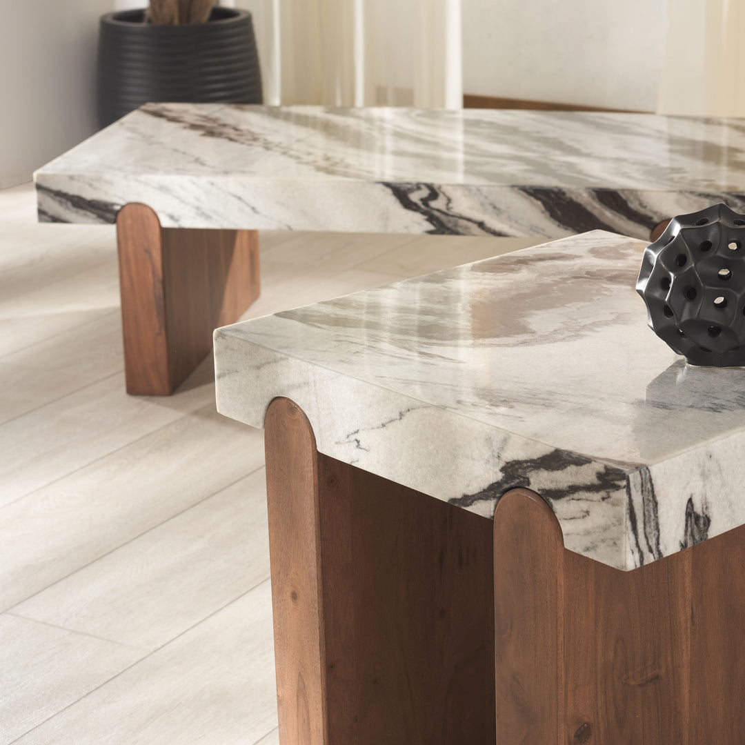 American Home Furniture Safavieh Couture Ellebeth Marble Top Coffee Table