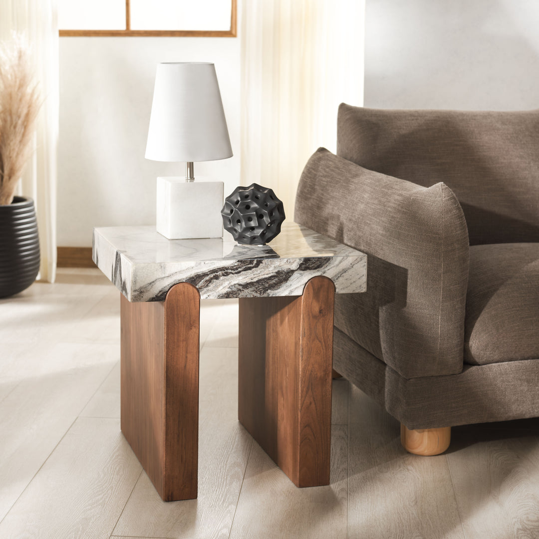 American Home Furniture Safavieh Couture Ellebeth Marble Top Accent Table