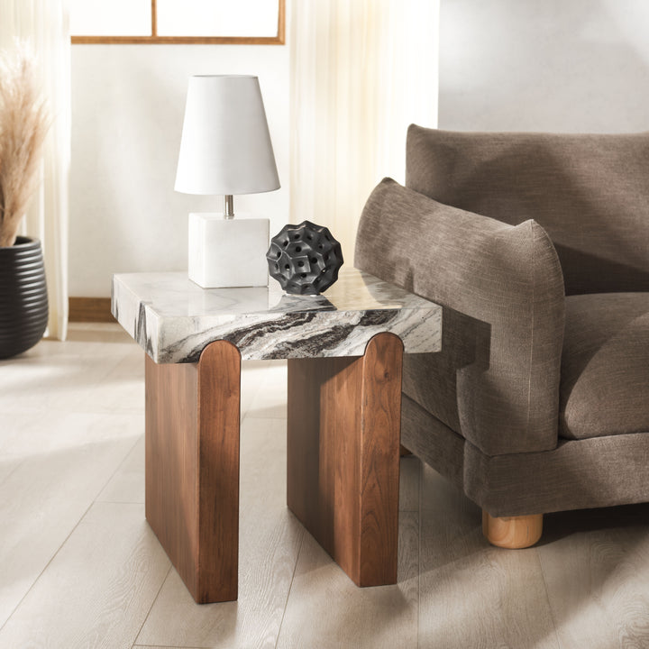 American Home Furniture Safavieh Couture Ellebeth Marble Top Accent Table