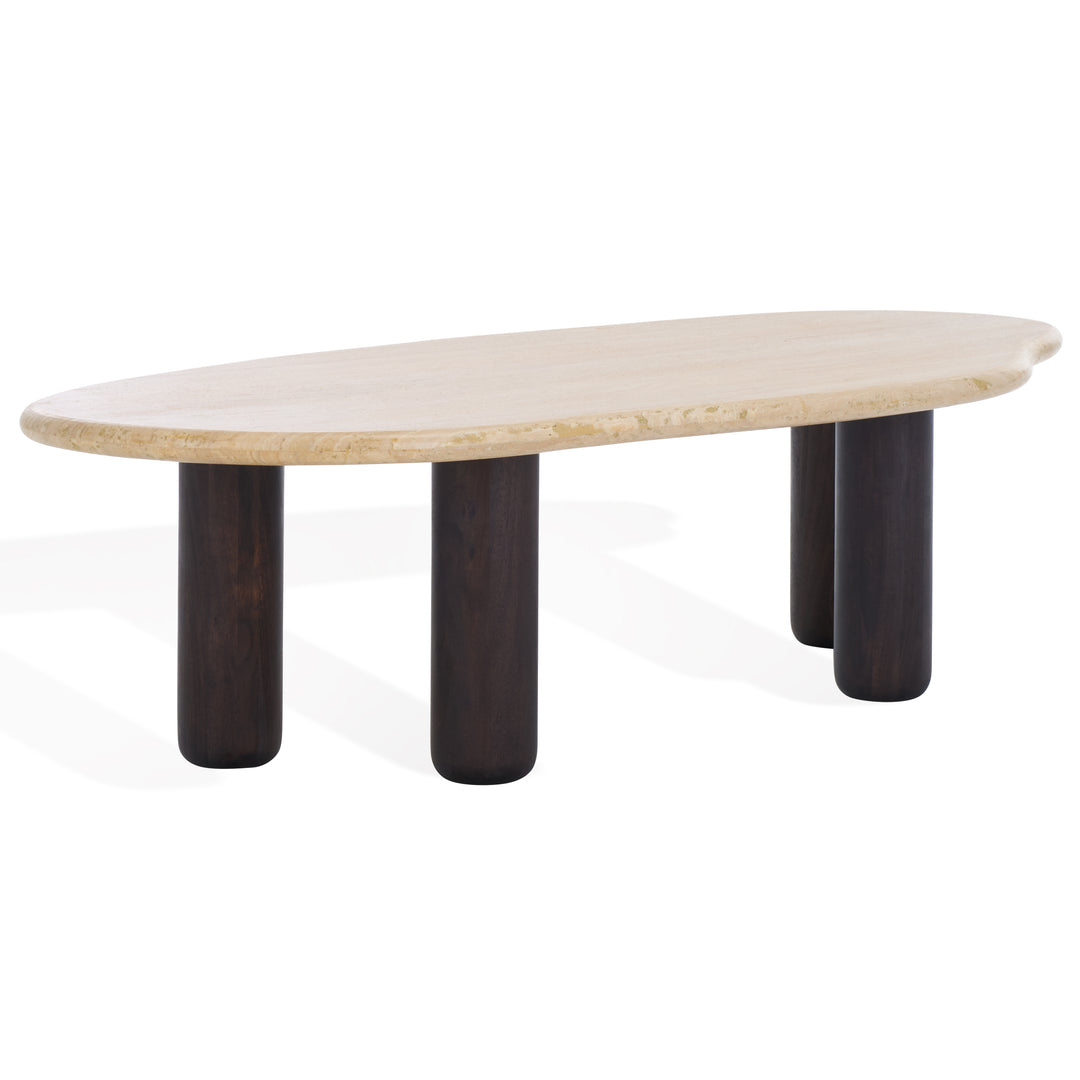 American Home Furniture Safavieh Couture Celestyn Travertine Top Coffee Table