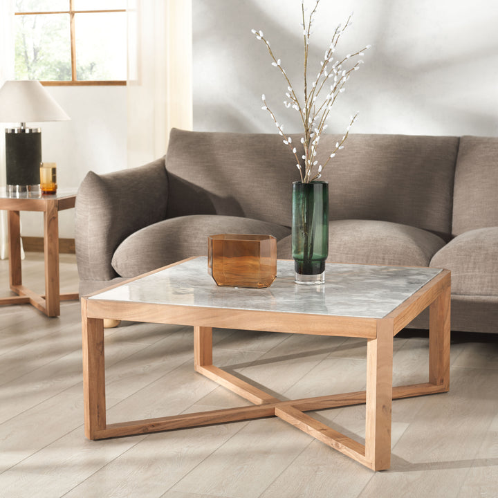 35.4"W x 35.4"D x 16"H / Natural/White