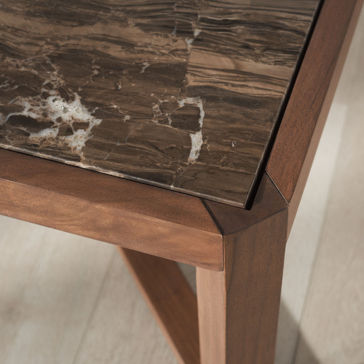 35.4"W x 35.4"D x 16"H / Walnut/Brown