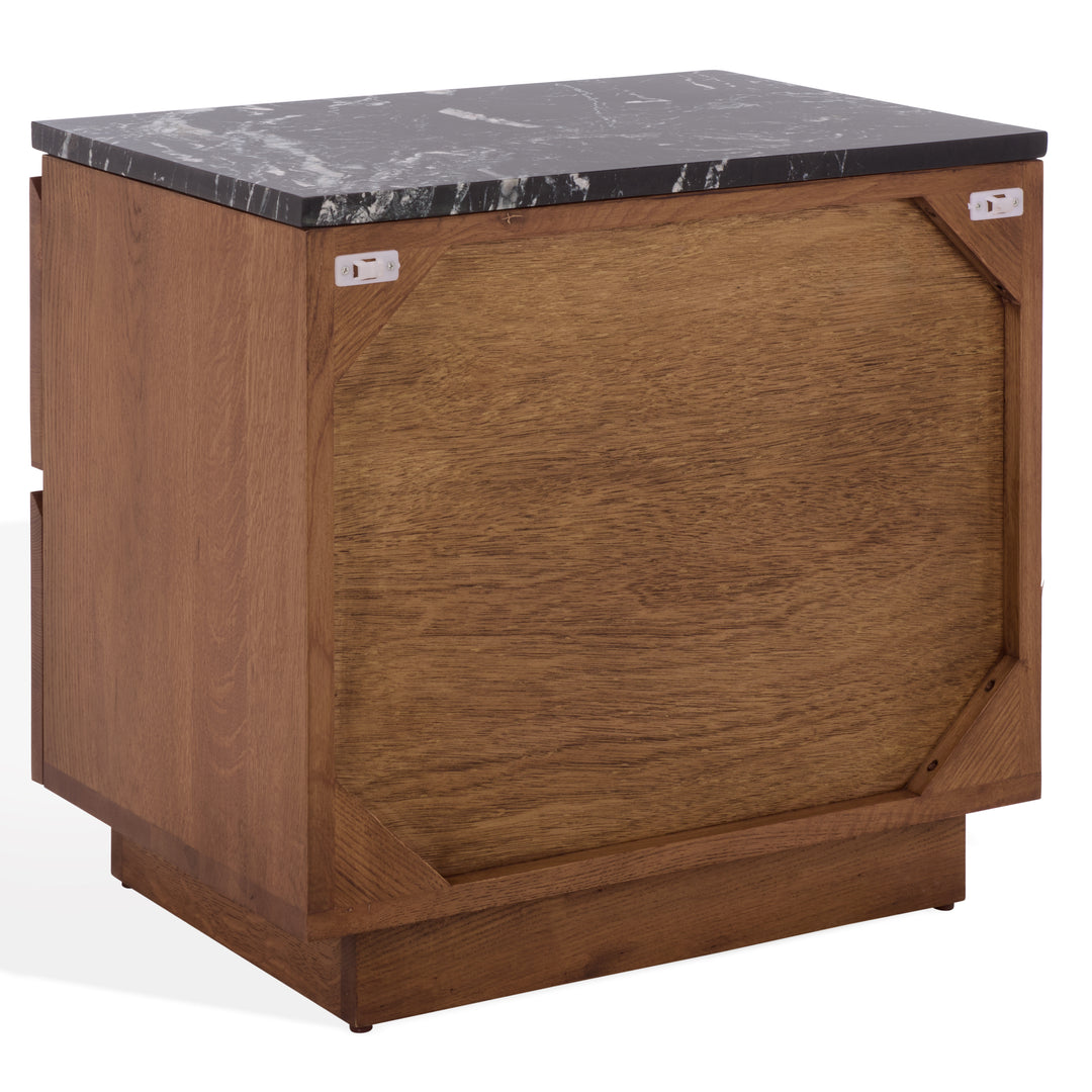 American Home Furniture Safavieh Couture Lilybelle Marble Top 2 Drawer Nightstand