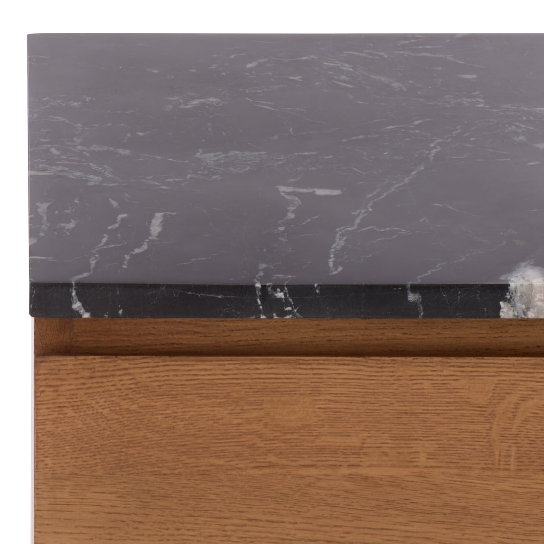 American Home Furniture Safavieh Couture Lilybelle Marble Top 2 Drawer Nightstand