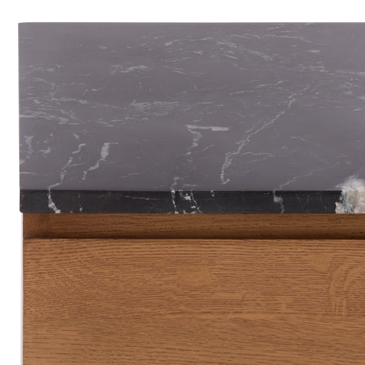 American Home Furniture Safavieh Couture Lilybelle Marble Top 2 Drawer Nightstand