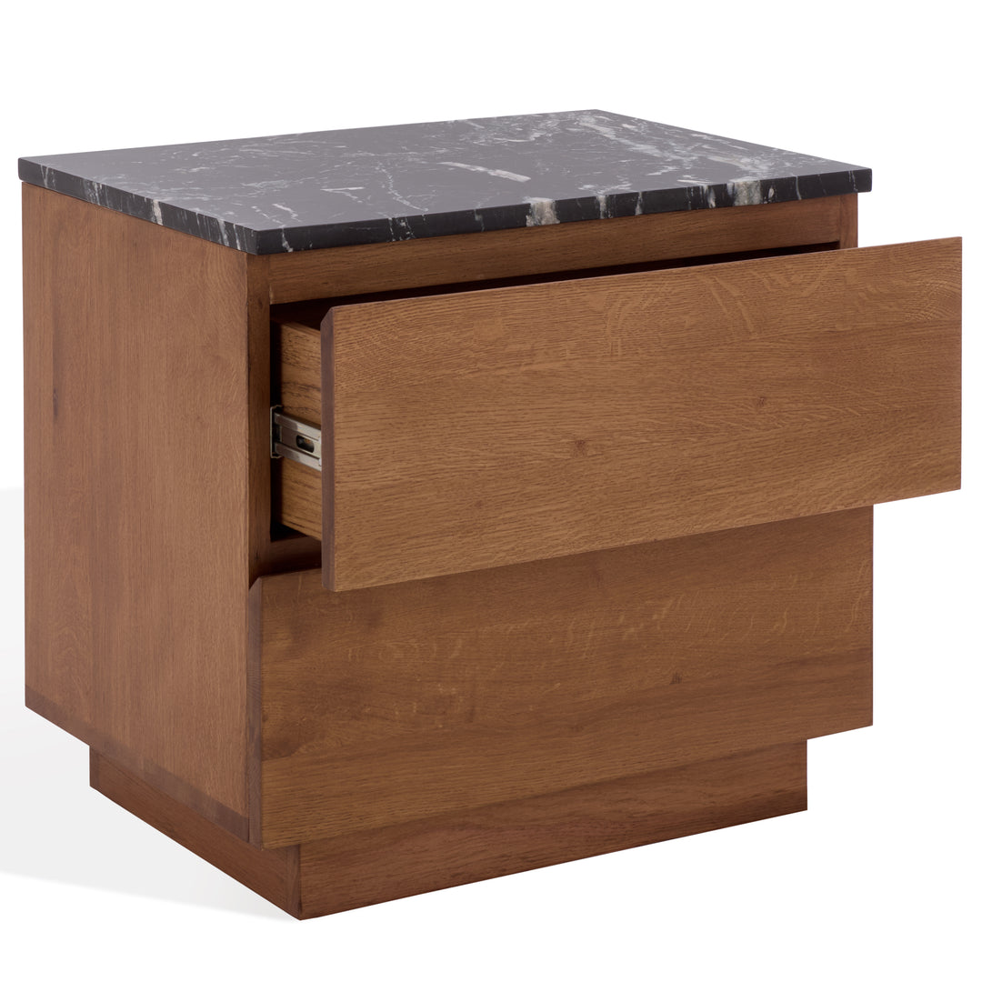 American Home Furniture Safavieh Couture Lilybelle Marble Top 2 Drawer Nightstand