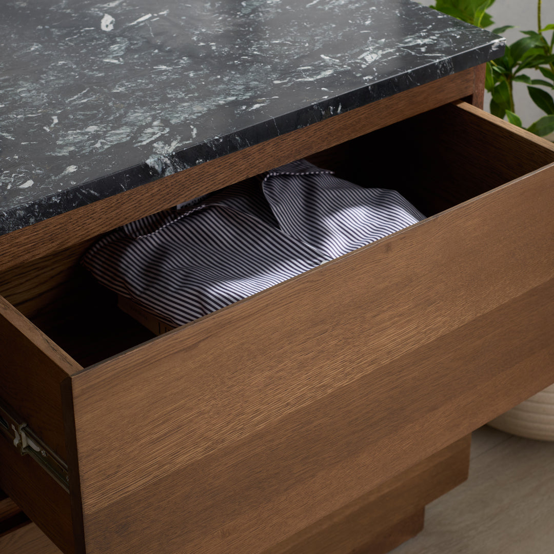 American Home Furniture Safavieh Couture Lilybelle Marble Top 4 Drawer Dresser