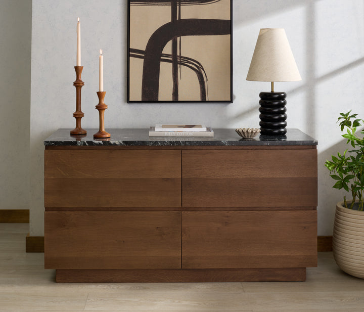 American Home Furniture Safavieh Couture Lilybelle Marble Top 4 Drawer Dresser