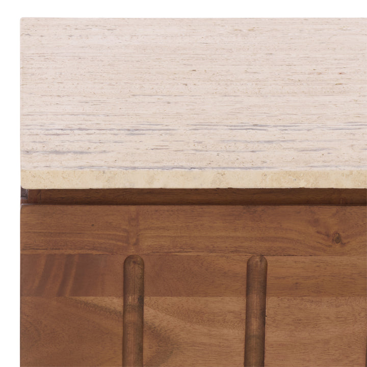 American Home Furniture Safavieh Couture Kaylissa Travertine Top 2 Drawer Nightstand