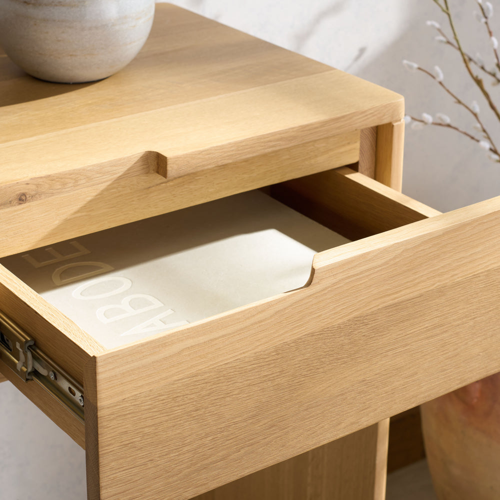 American Home Furniture Safavieh Couture Riverside Oak Wood 3 Drawer Console Table