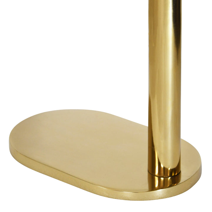 Racetrack C Table In Brass With White Marble Top
 - SIMEON