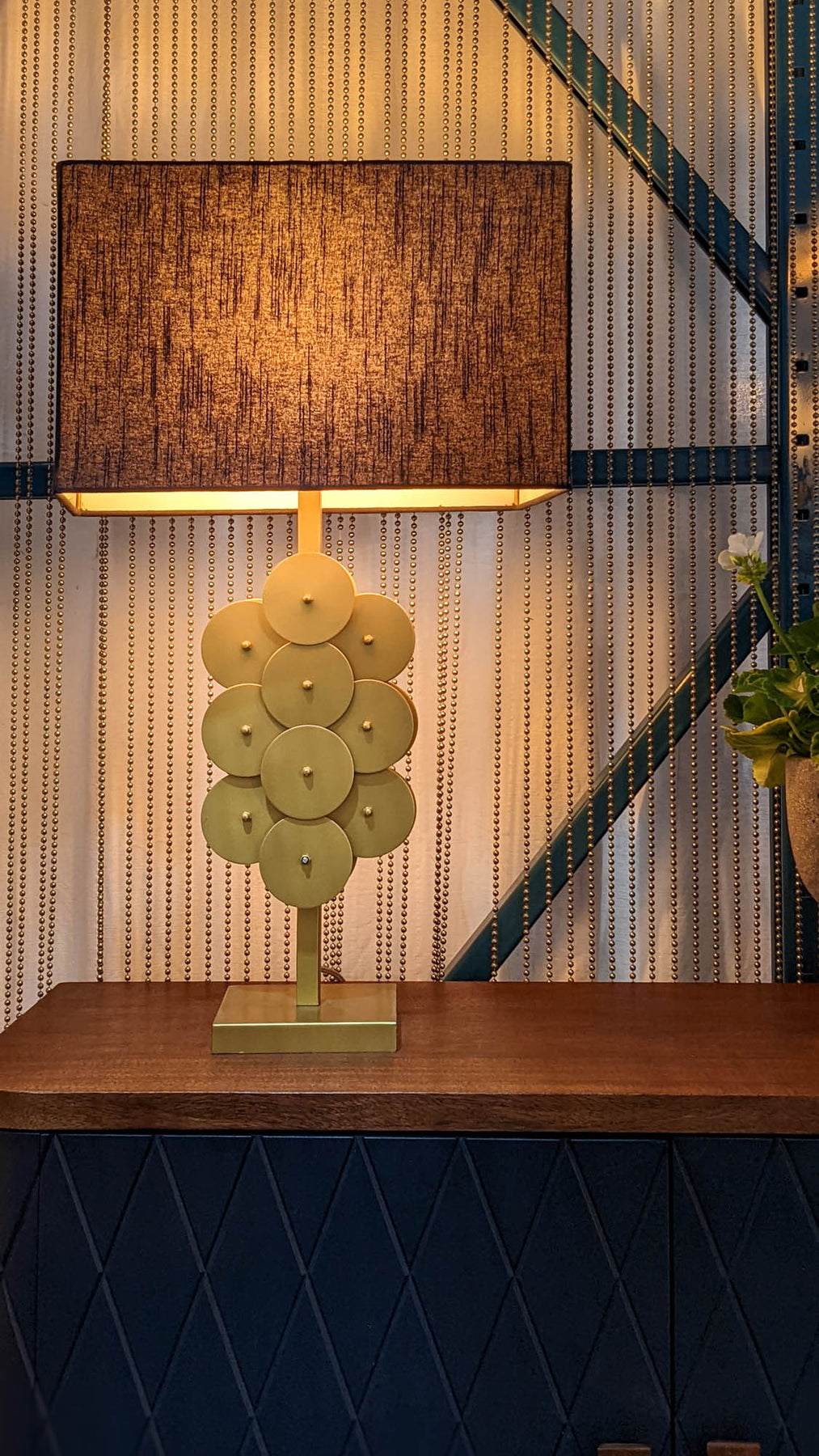 American Home Furniture | LH Home - Skye Brass Disc Lamp