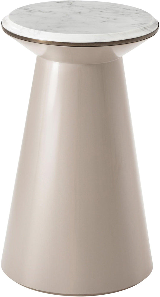 Theodore Alexander Contour Side Table (Pure Pearl, Small) ACCENT TABLES