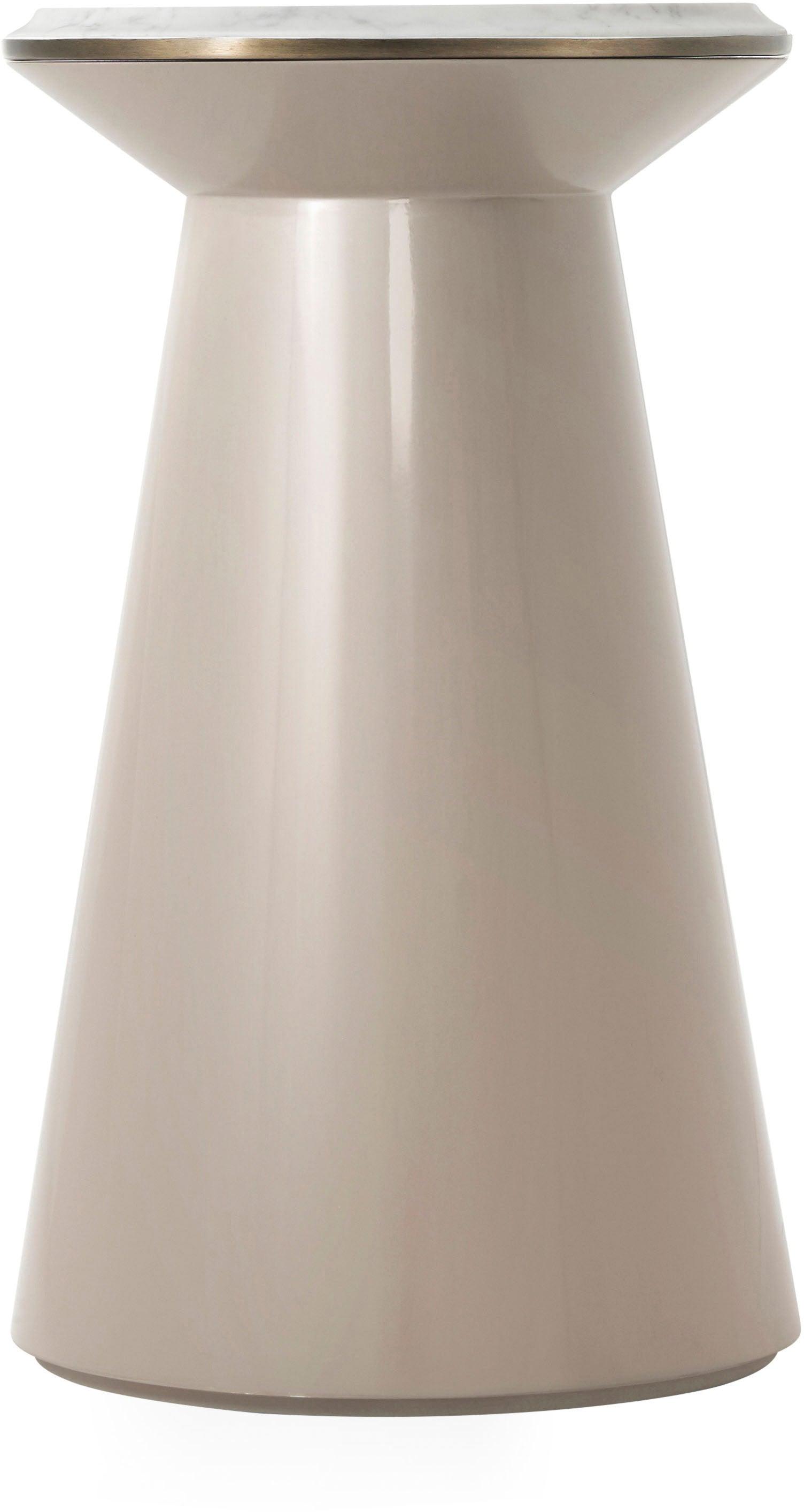 Theodore Alexander Contour Side Table (Pure Pearl, Small) ACCENT TABLES