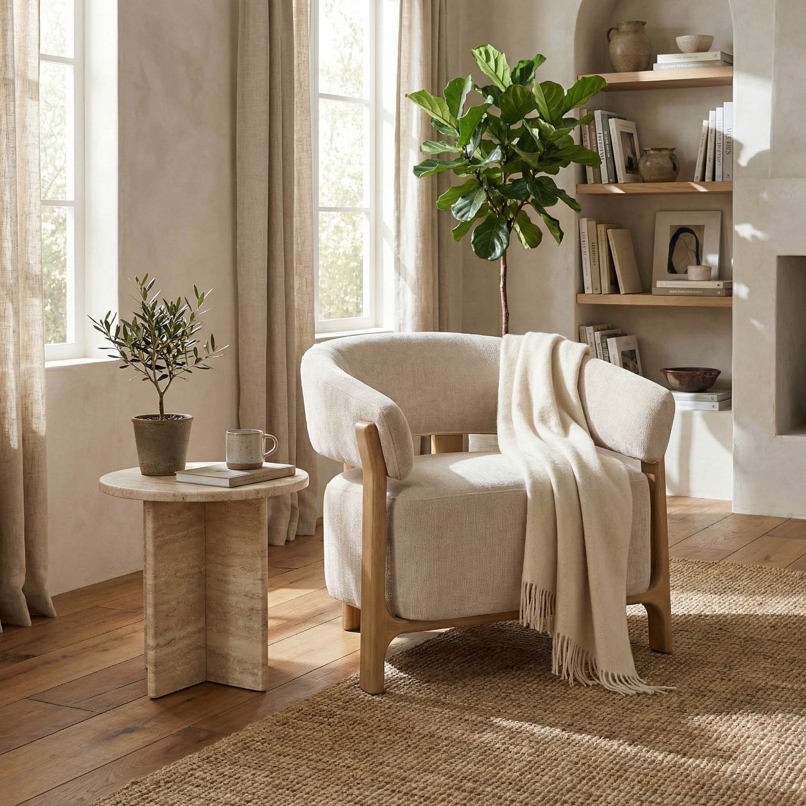 Harlow Club Chair - Barley Chenille