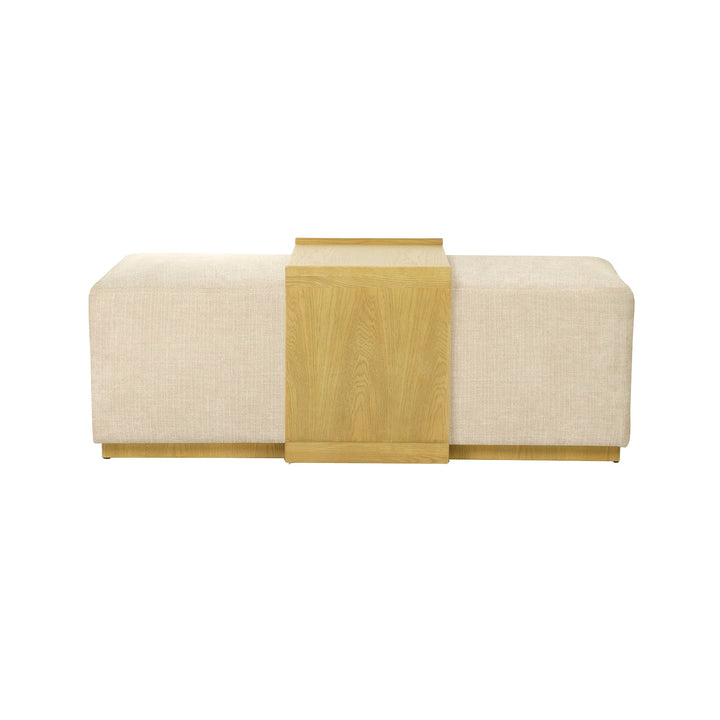 Elara Storage Ottoman - Barley Chenille