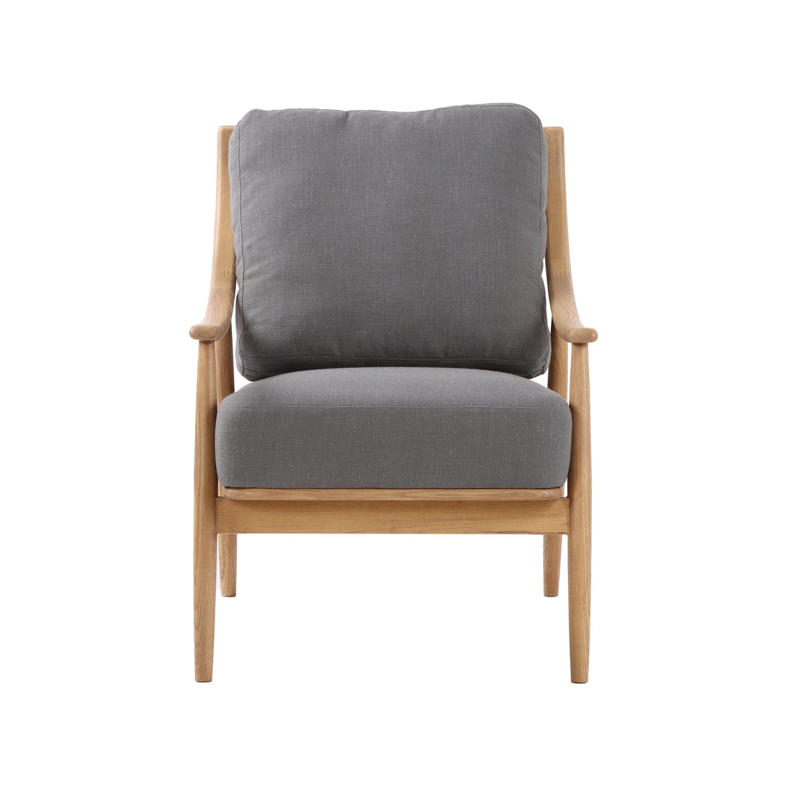 Kinsley Club Chair - Stormy Grey/Natural Frame