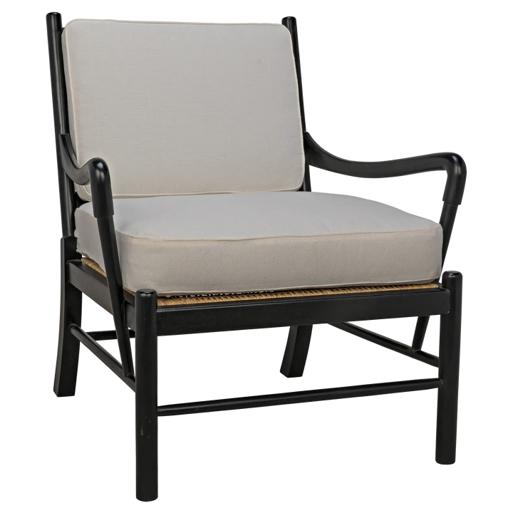 American Home Furniture | Noir - Kevin Chair with Rattan, Hand Rubbed Black